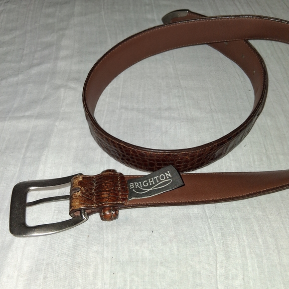 Brighton Brown Leather Belt with Silver Buckle - Picture 3 of 10